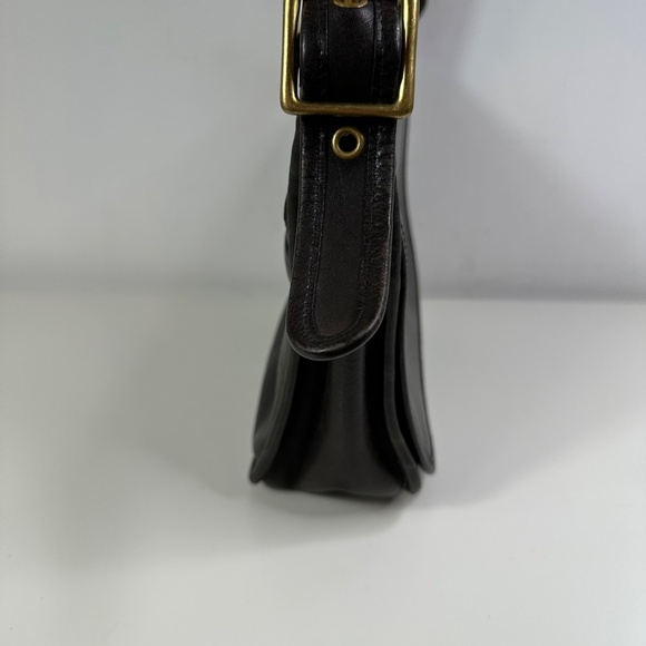 Vintage Coach Patricia's Legacy Crossbody Saddle Flap Bag 9951 Black Leather - Picture 3 of 16